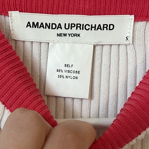 Amanda Uprichard Sweater Dress in Cherry Size Small White Red Pink Bodycon - Picture 6 of 8